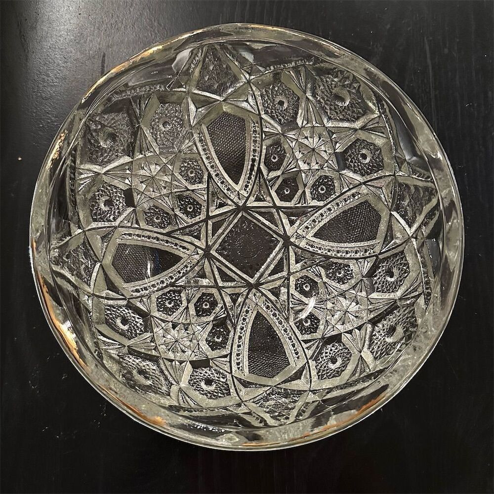 Mckee Vintage Pressed Glass Serving Bowl Clear Decorative Antique 8"